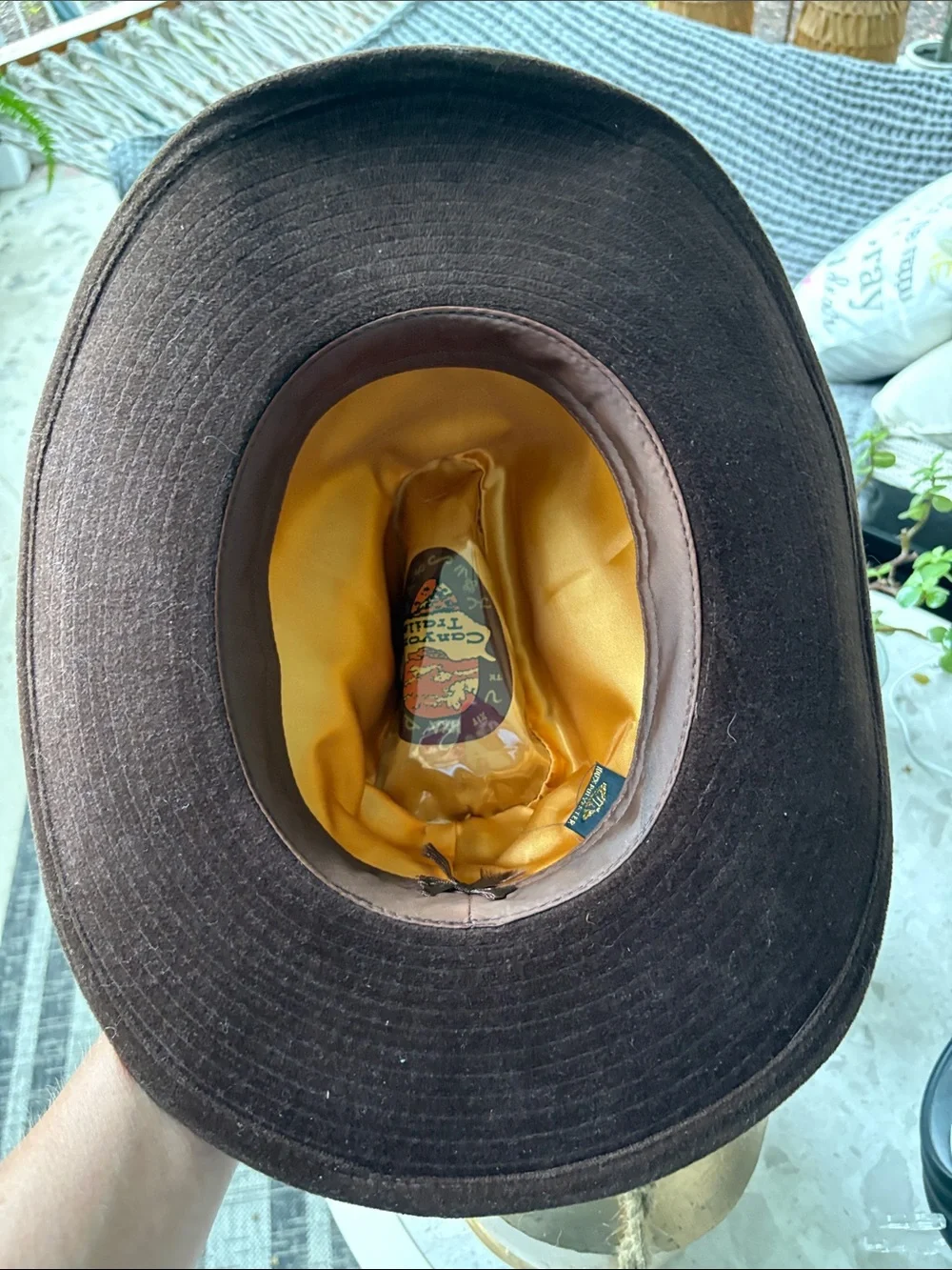 Brown Peacock Feather Trim Cowboy Hat Canyon Trail Suede Western Boho Retro